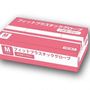 【1箱100枚で930円(税抜)】ピッタリとフィット！快適パウダーフリー！　PVCグローブ　プラスチック手袋　粉なし 100枚 100箱から