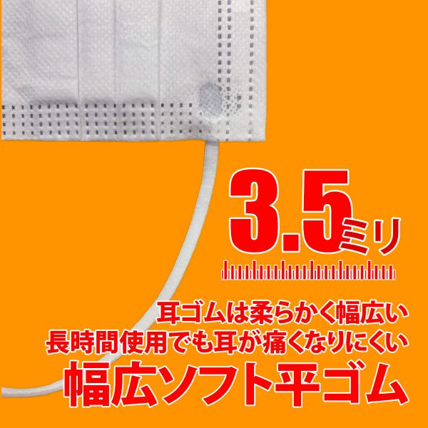 ★累計販売数2000万枚以上★50枚入り 50箱 ３層保護フィットマスク 幅広ソフト平ゴム ★送料無料 - 画像 (3)